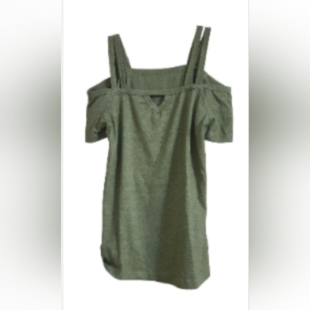 Womens Open Shoulder Double Strap Top Sz M